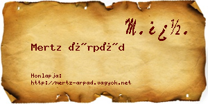Mertz Árpád névjegykártya