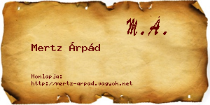 Mertz Árpád névjegykártya